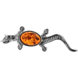 Brosche OSTSEE-SCHMUCK "Ostsee-Schmuck Brosche Salamander Brosche Salamander", weiß, Broschen, Damen, Silber 925 (Sterlingsilber)
