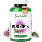 Vertalite Mariendistel Komplex XXL Pack mit 210 Kapseln, 500mg hochdosiert, ganze 7 Monate Vorrat, aus Mariendistel Extrakt von 80% Silymarin, Löwenzahn und Artischocke, vegan, Made in Germany