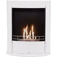Purline - Bodenstehender Ethanol-Kamin, rechteckiges Design aus weißem Stahl
