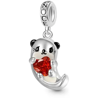 Gnoce Bead Gnoce Charm Anhänger Otter mit Herz GJC021 Silber silberfarben