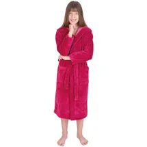 WeWo Fashion Kinderbademantel WEWO FASHION "8514" Gr. 176, pink (fuscia), L:116cm, Baumwoll-Mix, Hausmäntel, mit kuscheliger Kapuze
