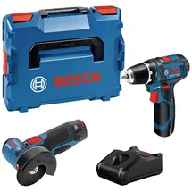 Bosch Combo Kit Set mit 2 12V-Werkz.: GSR 12V-15 GWS 12V-76 +2x2.0Ah + GAL 12V-40 (L)