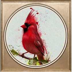 queence Acrylglasbild »Roter Vogel«, Kunst-Vögel-Vogelbilder-Tiere-Gemälde, Fine Art-Print in Galeriequalität queence Farbe Bild(er): bunt