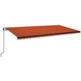 vidaXL Markise Automatisch Einziehbar 600x350 cm Orange und Braun