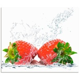 Artland Küchenrückwand »Erdbeeren mit Spritzwasser«, (1 tlg.), rot