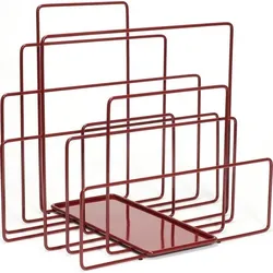 Random Buchständer und Magazinständer Weinrot