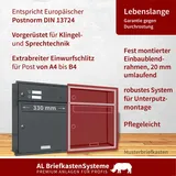 AL Briefkastensysteme - 3er Briefkasten Anlage für Unterputz Montage Klingel RAL 7016 Anthrazit