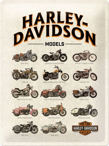 Nostalgic Art Harley-Davidson - Model Chart, Blechschild - 40 cm x 30 cm