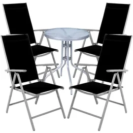 Mojawo Bistroset 5-tlg. Silbergrau/Schwarz