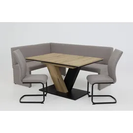 HELA Tische Schwingstuhl Turin Webstoff Schlamm 4er Set