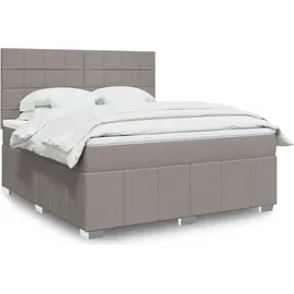 vidaXL Boxspringbett mit Matratze Taupe 180x200 cm Stoff