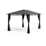 Blumfeldt Mondo 3x4 Pavillon mit Metallrahmen und 4 Seitenwänden Dunkelgrau
