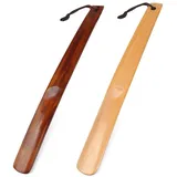 nuoshen Langer Schuhlöffel, 38,1 cm, professioneller Schuhlöffel aus Holz, langer Griff, bequemer Schuhlöffel für Stiefel, Sport- und Tennisschuhe, 2 Stück - 15 in