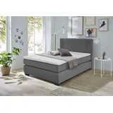 Jockenhöfer Boxspringbett »Family, inklusive 7-Zonen-TTFK-Matratzen und Kaltschaumtopper«, erhältlich in den Breiten 120,140 & 180cm, grau 403/19, , 77747307-0 Luxus-Microfaser flauschig,