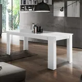Weißer Hochglanz-Esstisch ausziehbar 140-190x90cm für Esszimmer Jesi Light - Weiß