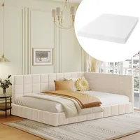 okwish Polsterbett 140*200cm, Schlafsofa Doppelbett mit Lattenrost, Beige-Mit Matratze - Beige