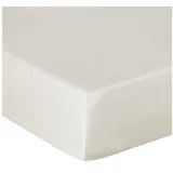 Heckett and Lane Spannbettlaken Mako-Satin 90 x 210 - 220 cm Off-White