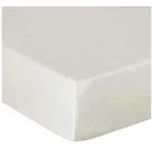 Heckett and Lane Spannbettlaken Mako-Satin 90 x 210 - 220 cm Off-White