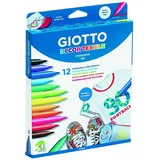 Giotto 4949 00 Decor Fasermaler, 19 x 2,3 x 25,5 cm, 12 Stück (1er Pack)