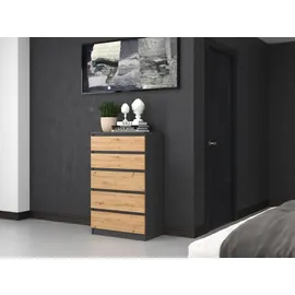 Top e shop Topeshop M5 ANTRACYT/ARTISAN Kommode - Grau/Braun