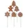 colourliving Lebkuchenfiguren Dekoration Blumenstecker Lebkuchen Stecker 6 TLG. Weihnachtsfiguren klein Lebkuchen Deko
