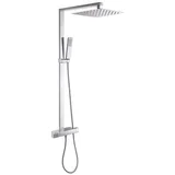Bernstein Design Duschsäule NT6705C mit Thermostat inkl. Duschschlauch und Handbrause Duschkopf eckig, Auswahl Duschkopf Quadrat:40x40cm