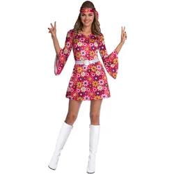 60er Jahre Hippie Flower Lady Kostüm - M