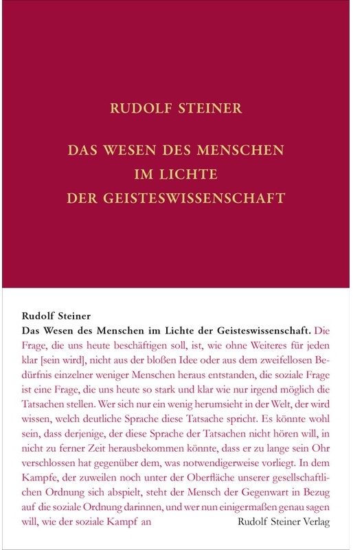 Rudolf Steiner Gesamtausgabe / 68D / Das Wesen Des Menschen Im Lichte Der Geisteswissenschaft - Rudolf Steiner  Rudolf Steiner Nachlassverwaltung  Lei
