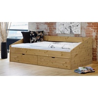 Bett mit Bettkasten - 90x200 cm - Kiefer gelaugt geölt - Funktionsbett Dänemark