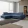 Fun Möbel Ecksofa Schlafsofa AMADEO Stoff Anafi Blau Ottomane Links - Blau