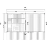 sentiotec Gartensauna Scala Large Saunahaus aus Fichte Massivsauna ca. 459x313x272 cm