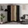 beautysofa Eckschrank Livo 108,5 x 200 x 106,5 cm Schwarz/Eiche
