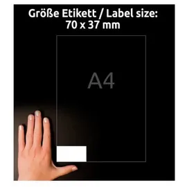 Avery Zweckform Universaletiketten 3474 Weiß 70,0 x 37,0 mm 100 Blatt