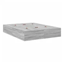 vidaXL Aufbewahrungsbettgestell 140 x 200 cm Grau