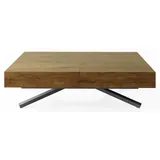 COUCHTISCH Cavetta X höhenverstellbar ausziehbar, Lefkas Eiche 120-200/80/27-76 cm