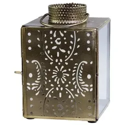 Chic Antique Laterne mit Muster gold, H14,5/L10/W10 cm, gold