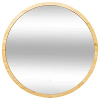 5five simply smart Badspiegel mit LED-Beleuchtung, Bambus, ø 57 cm