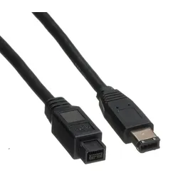 ROLINE IEEE 1394b / IEEE 1394 Kabel, 9/6polig, schwarz, 1,8 m