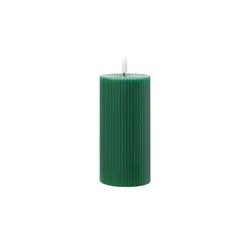 LED Kerze   , grün , Wachs,Kunststoff , Maße (cm): H: 15  Ø: 7.5