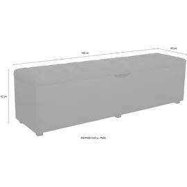 Home Affaire Hockerbank Checked Grau 160 x 42 x 40 cm