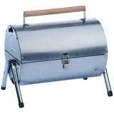 Alpina Holzkohlegrill - Mini Grill - Tragbarer Tischgrill mit Grillplatte - Kohlegrill für Garten und Camping - BBQ Kompakt und Leicht - Silber