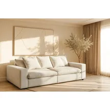 Home Affaire Big-Sofa HOME AFFAIRE "Venslev", beige (cream), B:260cm H:83cm T:120cm, 100% PES, Sofas, Big-Sofa, Lounge-Sofa, mit extra tiefer Sitzfläche und losen Kissen