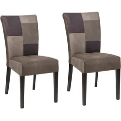 Esszimmerstuhl HOME AFFAIRE "Queen", bunt (patchwork, wenge), B:46cm H:93cm T:64cm, Massivholz, Polyester, Stühle, Beingestell aus Massivholz, Patchwork Bezug im Landhaus Stil