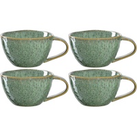 LEONARDO Matera Keramik-Tasse, 4 mikrowellenfeste Becher, Tassen aus Steingut, grün 290 ml,