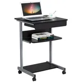 Yaheetech Schreibtisch Computertisch, mit Tastaturablage, Laptoptisch für Homeoffice schwarz