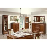 JVmoebel Wohnzimmer-Set Wohnzimmer Set Holzmöbel Wohnzimmer Eckvitrine Komplett Kommode, (5-St., Kommode), Made in Europa braun
