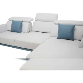 Mendler Sofa HWC-G44, Ecksofa L-Form 3-Sitzer, Liegefläche Nosagfederung Taschenfederkern verstellbar 277cm rechts, hellgrau