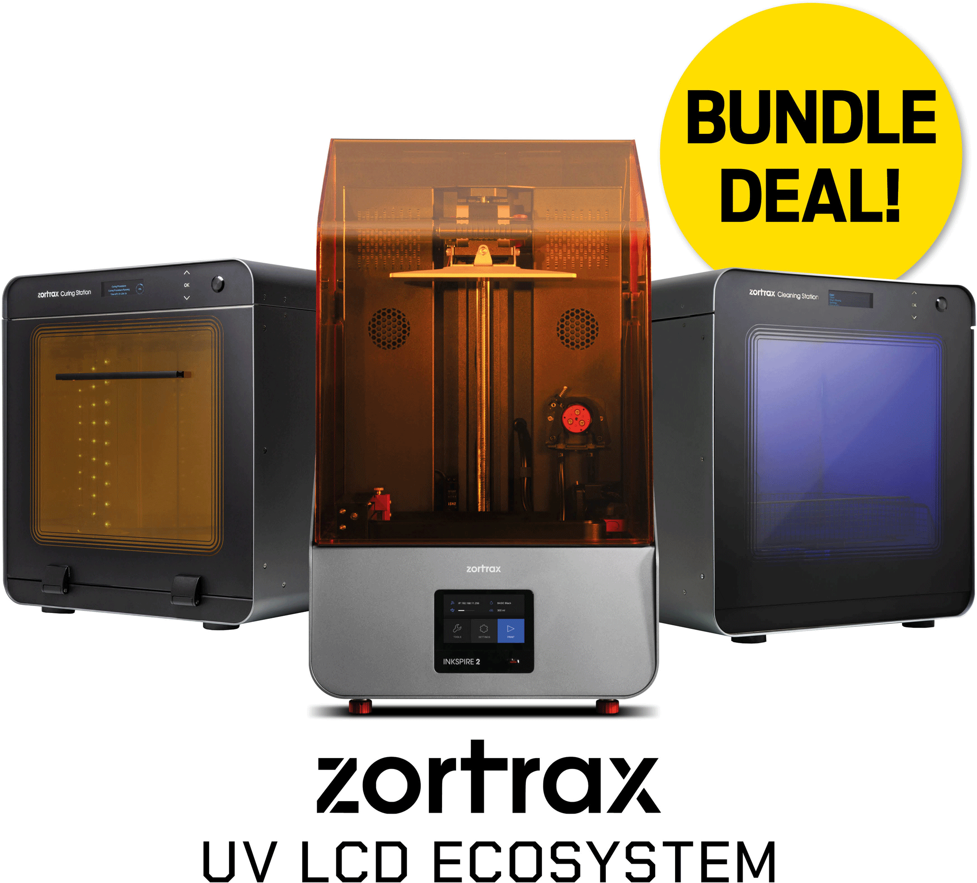 Zortrax Inkspire 2 3D Printer with Curing Station & Cleaning Station