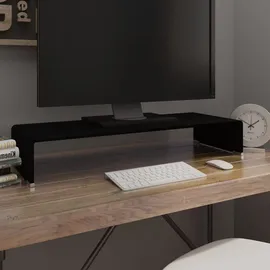 vidaXL TV-Tisch 80x30x13 cm Schwarz Glas/Kunststoff