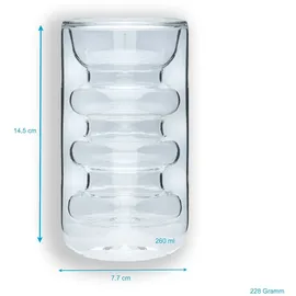 Intirilife Doppelwandiges Thermo Glas 0,26 l 2-tlg.